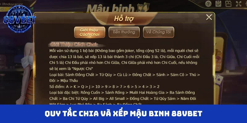 Quy tắc chia và xếp mậu binh 88VBET
