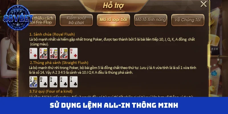 Sử dụng lệnh All-in thông minh